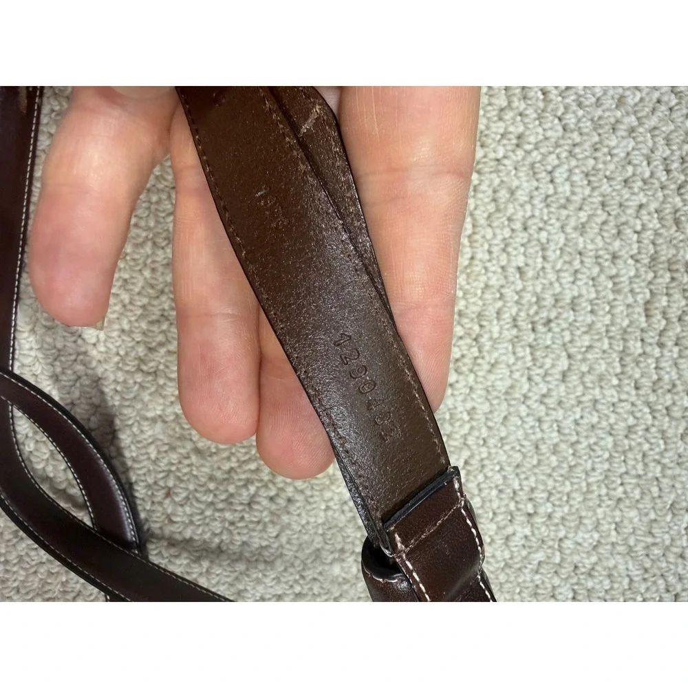 Lauren Ralph Lauren Brown Leather Double Wrap Belt Silver Hardware Small